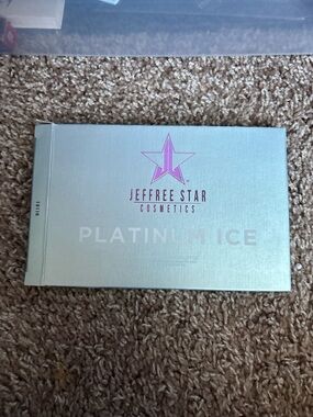 Jeffree Star Platinum Ice Highlighter Palette - Iridescent Silver with Pink Logo